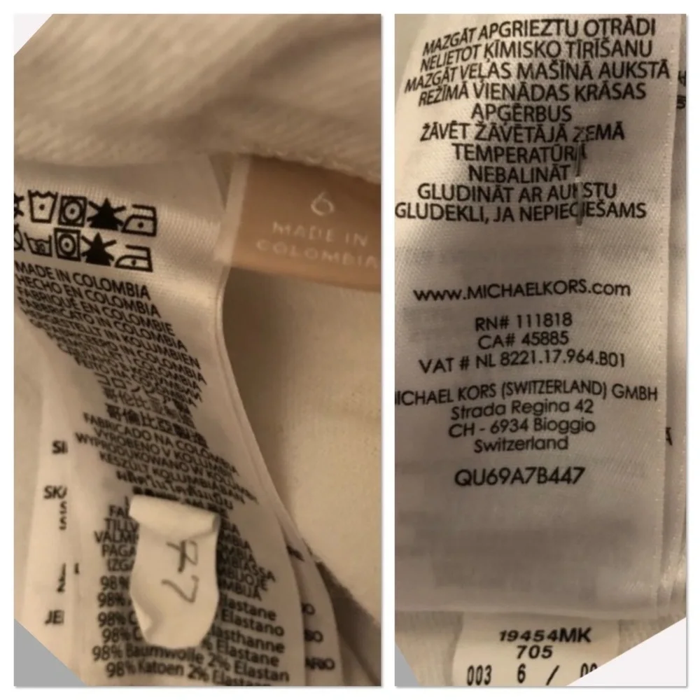 Michael Kors white stretch skinny jeans size 6